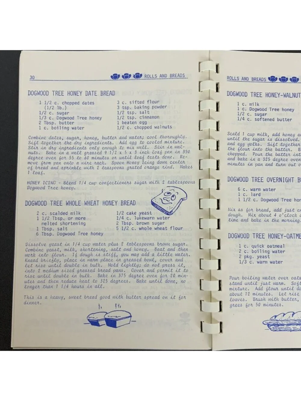 A Honey of a Cookbook Honey Recipes Henrys Drive In Dogwood Tree 1972 Spiral
